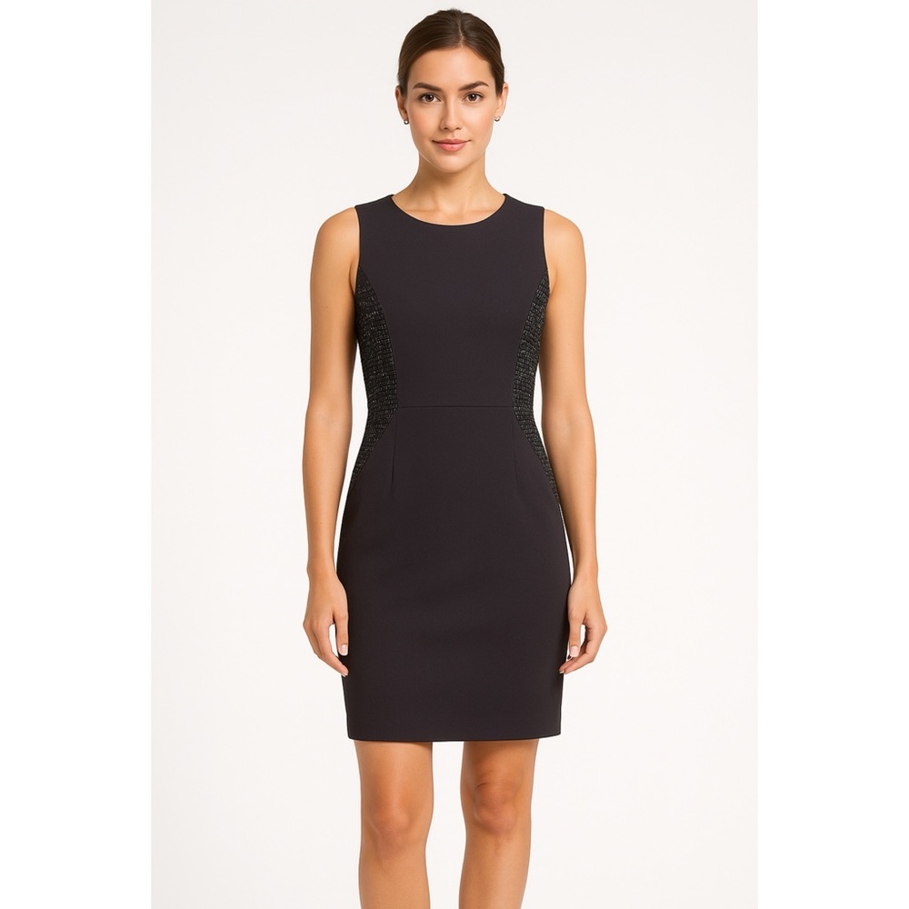 Banana Republic Gray Pencil Dress Sheath Tweed Insert Sleeveless, Size 0P